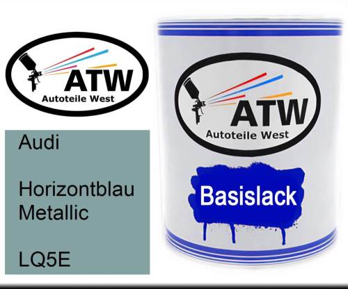 Audi, Horizontblau Metallic, LQ5E: 1L Lackdose, von ATW Autoteile West.